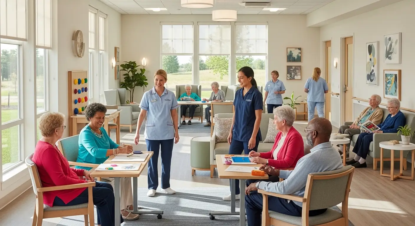 memory care facility centre Seniors in a memory care facility